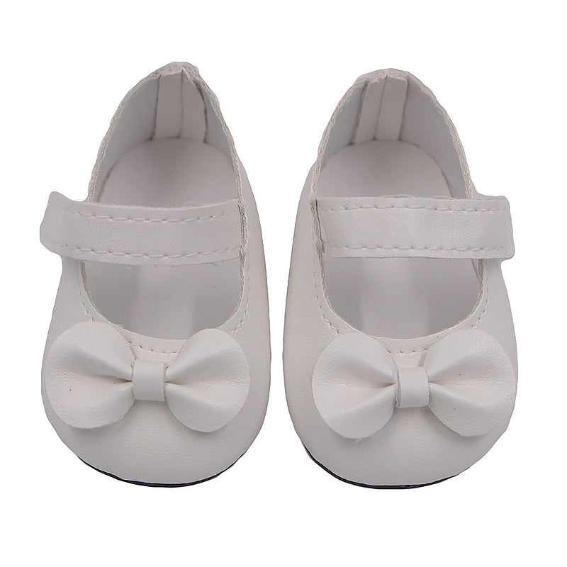 18 Inch American Girl Doll Shoes Solid Color Bow Shoes White 18 inches 0 - Tophatter Daily Deals