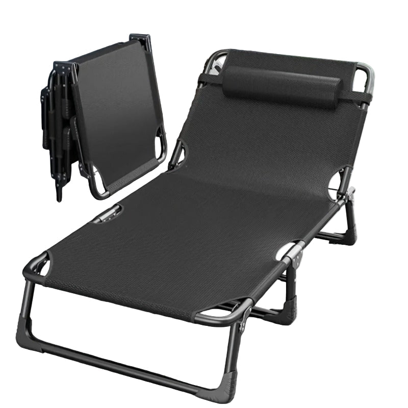Foldable Oxford Cloth Sun Lounger with Headrest Sun Loungers - Tophatter Daily Deals