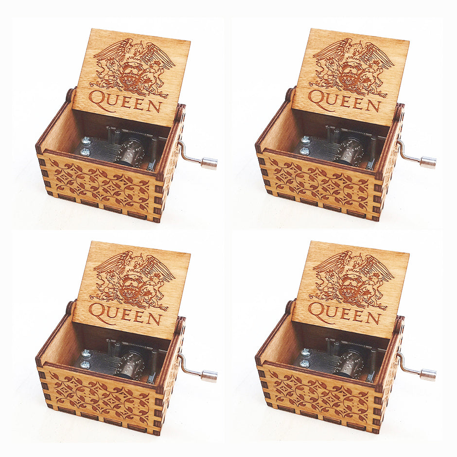 Antique Carved Wooden Hand Crank Spirited Away Music Box Christmas Gift Birthday Gift Party Decoration Music box 4pc 0 - Tophatter Daily Deals