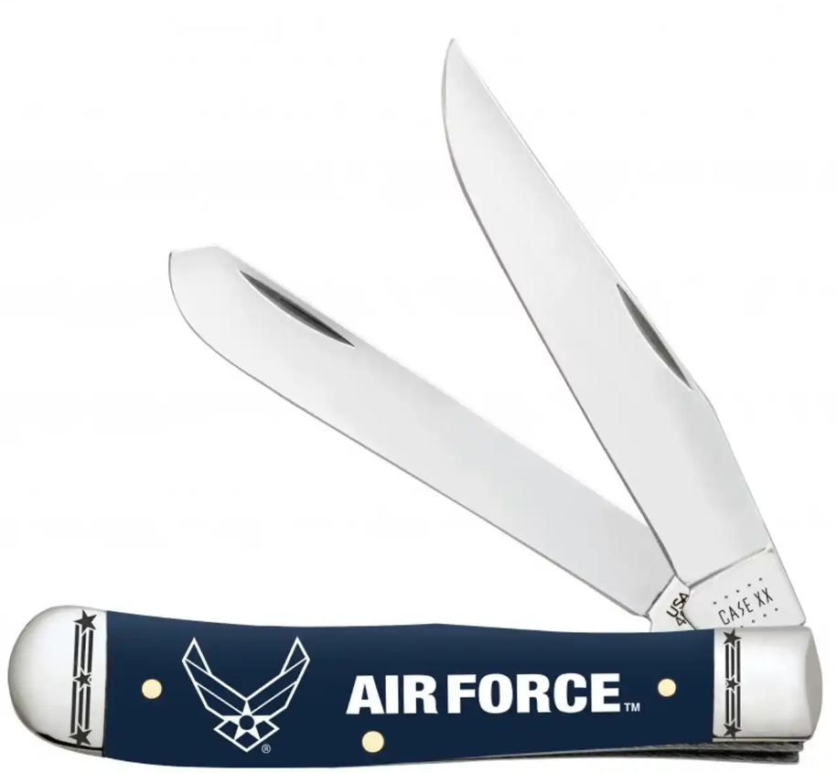 Case Trapper - U.S. Air Force - Embellished Smooth Navy Synthetic Handle - 32400 Traditional Knives - Tophatter Daily Deals