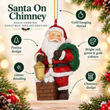 Santa On Chimney Resin Hanging Christmas Tree Decoration, Gisela Graham 8cm Tree Decoration - Tophatter Daily Deals
