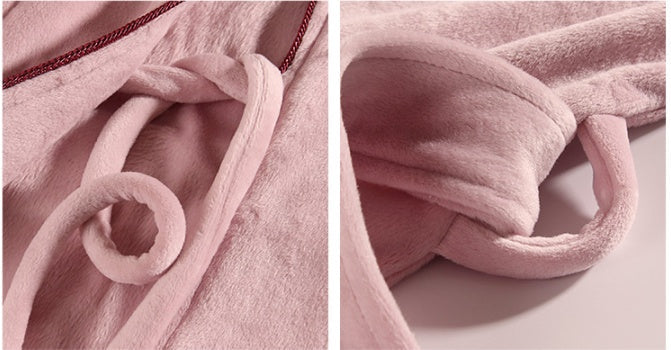 Burgundy island velvet fabric winter unisex flannel robe for men & women 0 - Tophatter Daily Deals