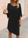 Round Neck Three-Quarter Sleeve Tee Dress Casual Dresses - Tophatter Daily Deals