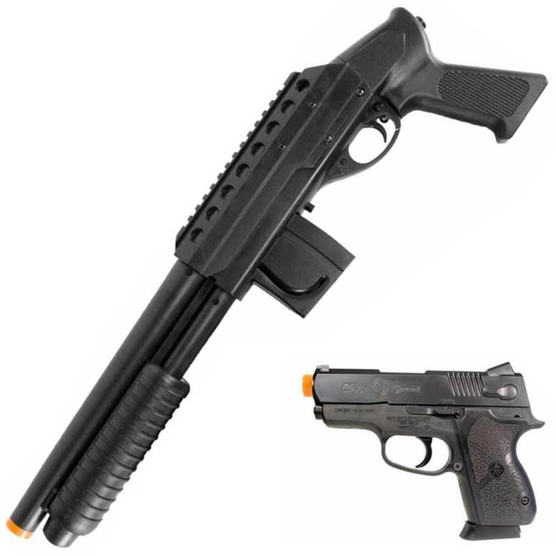 Smith & Wesson M3000 Pistol Grip Shotgun Kit with CS Airsoft Pistol - Tophatter Daily Deals