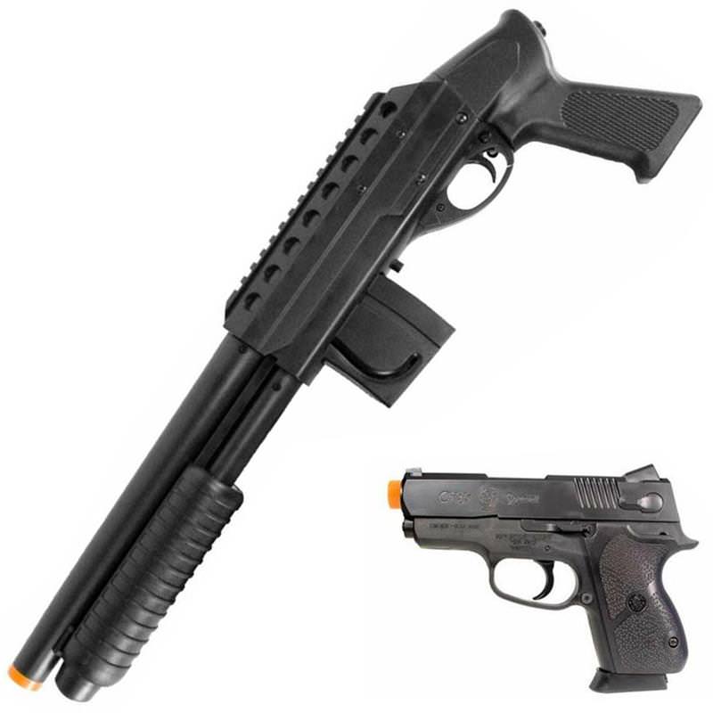 Smith & Wesson M3000 Pistol Grip Shotgun Kit with CS Airsoft Pistol - TOPHATTER'S ARMORY DEALS Collectible Weapons - Tophatter Daily Deals