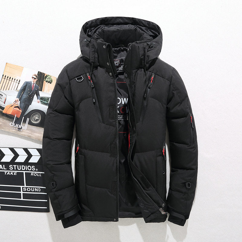 Windproof Men's Winter Jacket - Quilted, Insulated, City Black - Tophatter Daily Deals