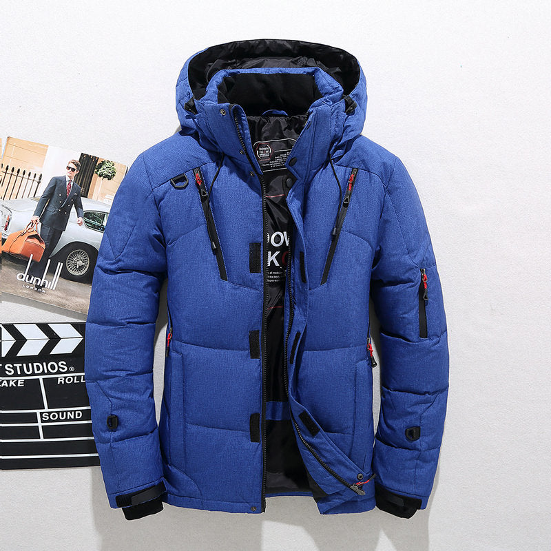 Windproof Men's Winter Jacket - Quilted, Insulated, City Blue - Tophatter Daily Deals