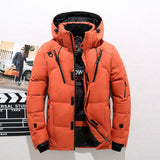 Windproof Men's Winter Jacket - Quilted, Insulated, City Orange - Tophatter Daily Deals