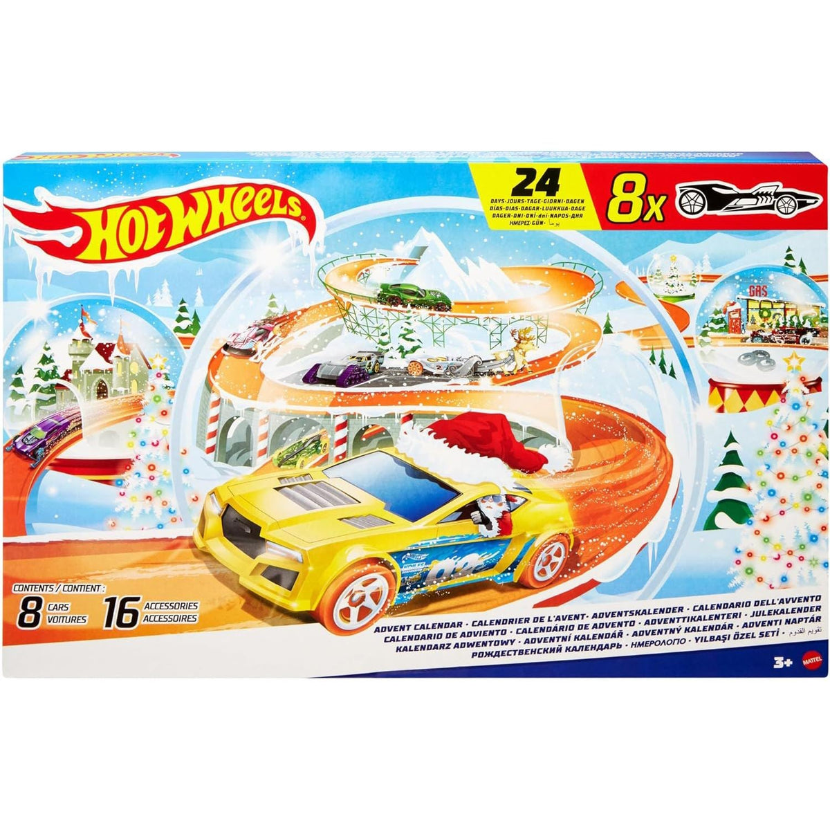 Hot Wheels Christmas Advent Calendar | 8 Hot Wheels Cars & 16 Accessories Advent Calendar - Tophatter Daily Deals