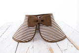 Foldable Bow Stripe Visor Mocha Hats - Tophatter Daily Deals
