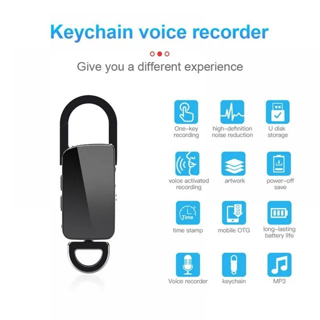 64GB Keychain Recorder, Built-in Voice Activation, 20HRS - Tophatter Daily Deals