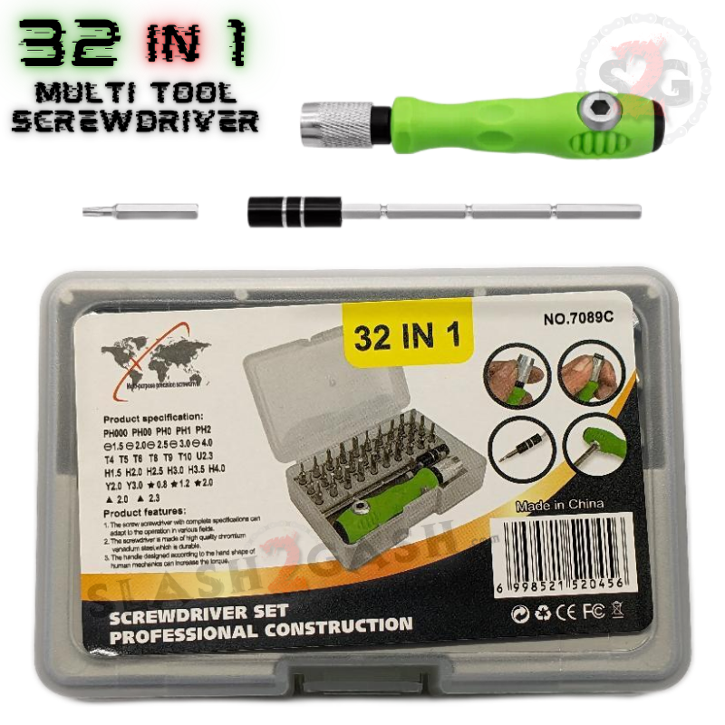 32 in 1 Screwdriver Multi-Tool w/ Swivel Top - Knife Disassembly Tool Knife-Accessory - Tophatter Daily Deals