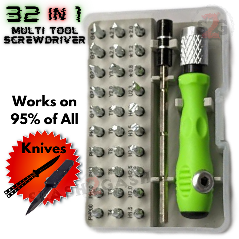 32 in 1 Screwdriver Multi-Tool w/ Swivel Top - Knife Disassembly Tool Knife-Accessory - Tophatter Daily Deals
