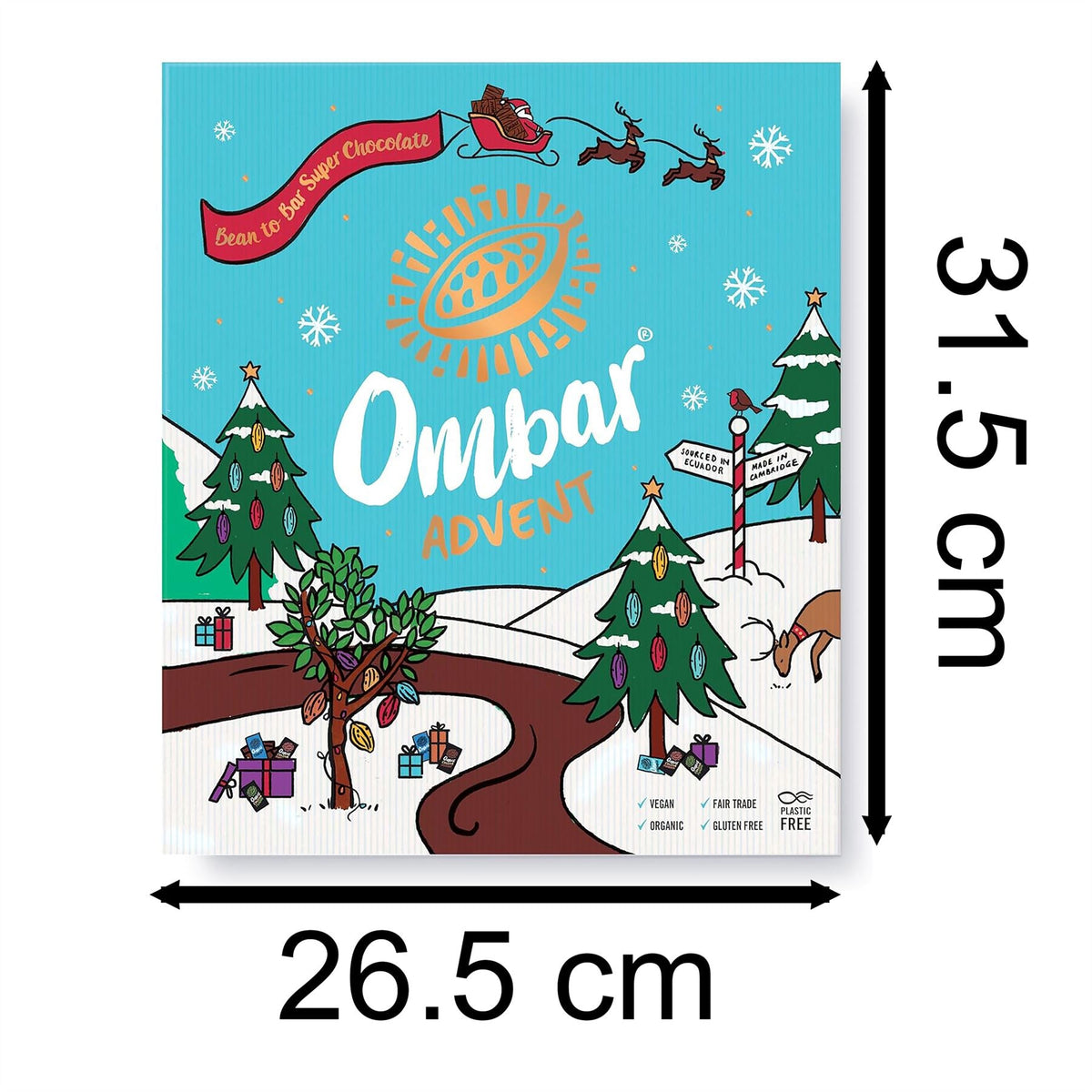 Ombar Christmas Advent Calendar | Vegan, Organic & Gluten-Free Chocolate - 125g Advent Calendar - Tophatter Daily Deals