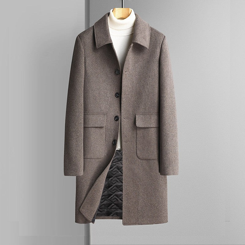 Warm Men’s Wool Coat - Korean Single-Breasted Velvet Camel 62219 3D Changing Face Moving Picture Frame - Tophatter Daily Deals