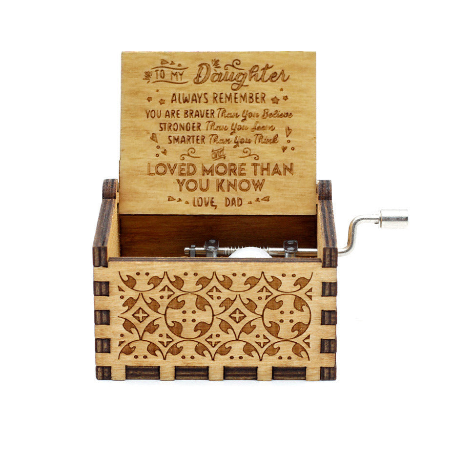 Antique Carved Wooden Hand Crank Spirited Away Music Box Christmas Gift Birthday Gift Party Decoration A 0 - Tophatter Daily Deals