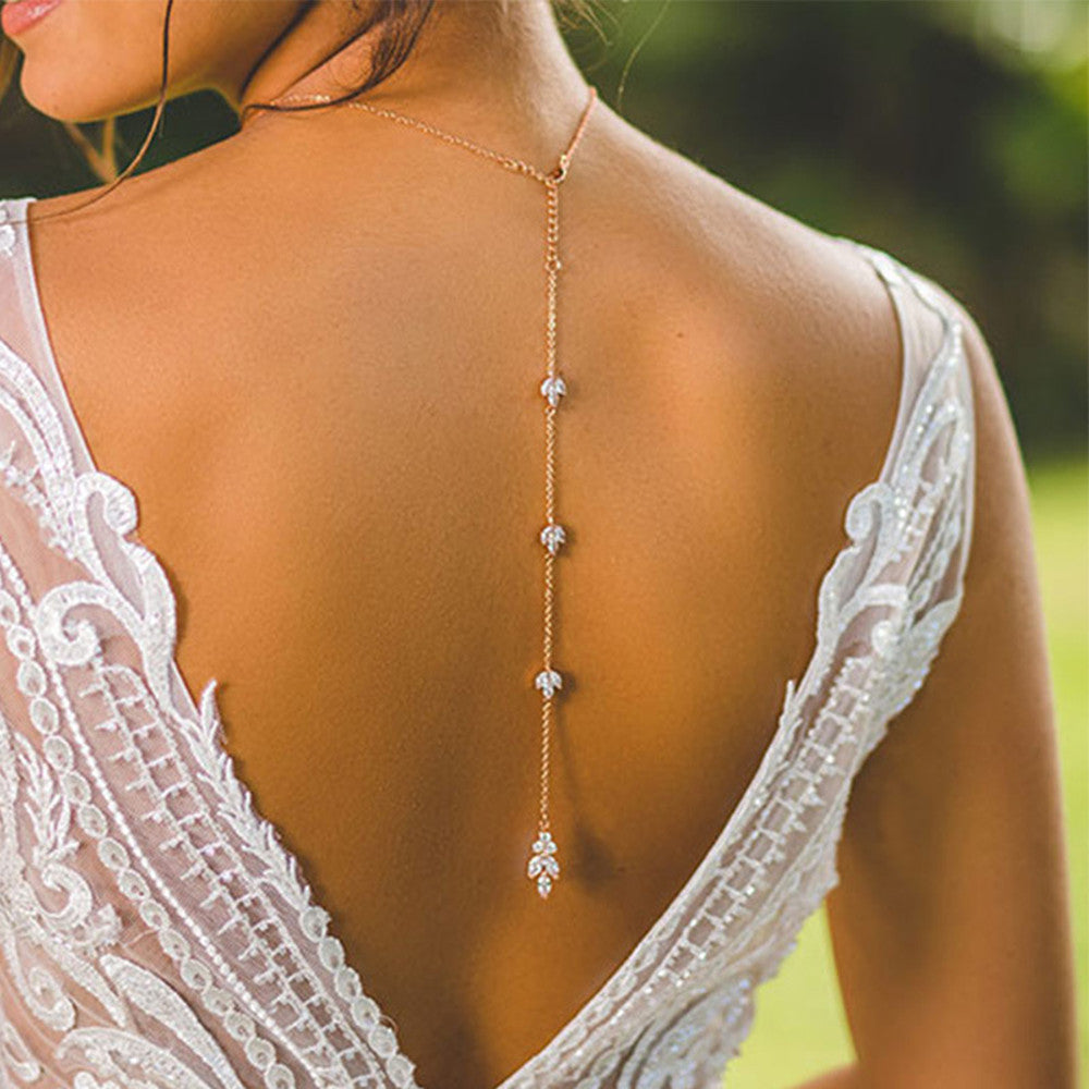 Back Chain Body Chain Bridal Jewelry Simple 0 - Tophatter Daily Deals