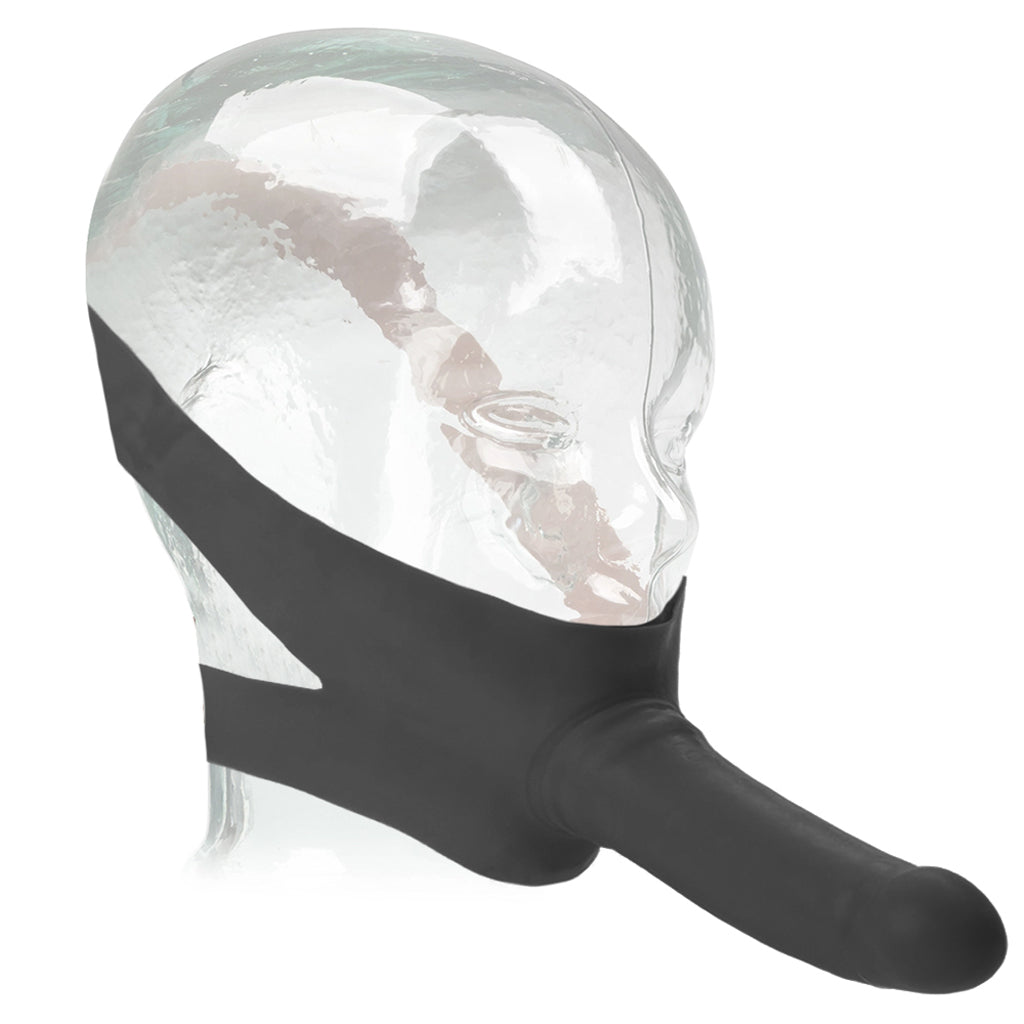 Accommodator Chin Strap-On Dildo in Black - Tophatter's Adult Products Dildo Sex Toys > Strap-On and Harnesses - Tophatter Daily Deals