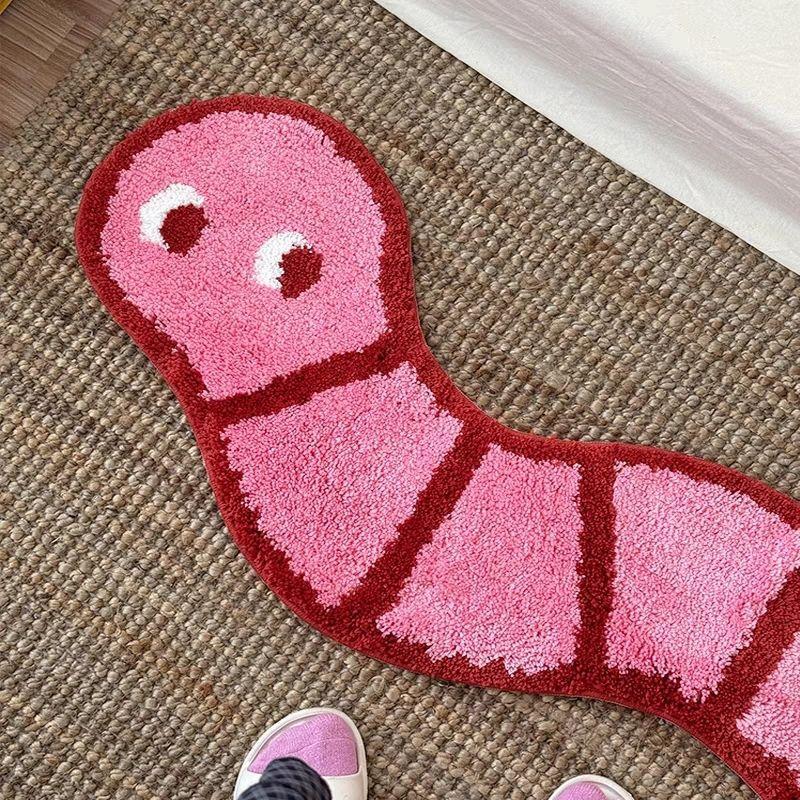 Cheeky Pink Worm Rug 0 - Tophatter Daily Deals