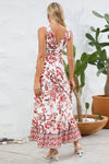 Printed V-Neck Wide Strap Dress Casual Dresses - Tophatter Daily Deals