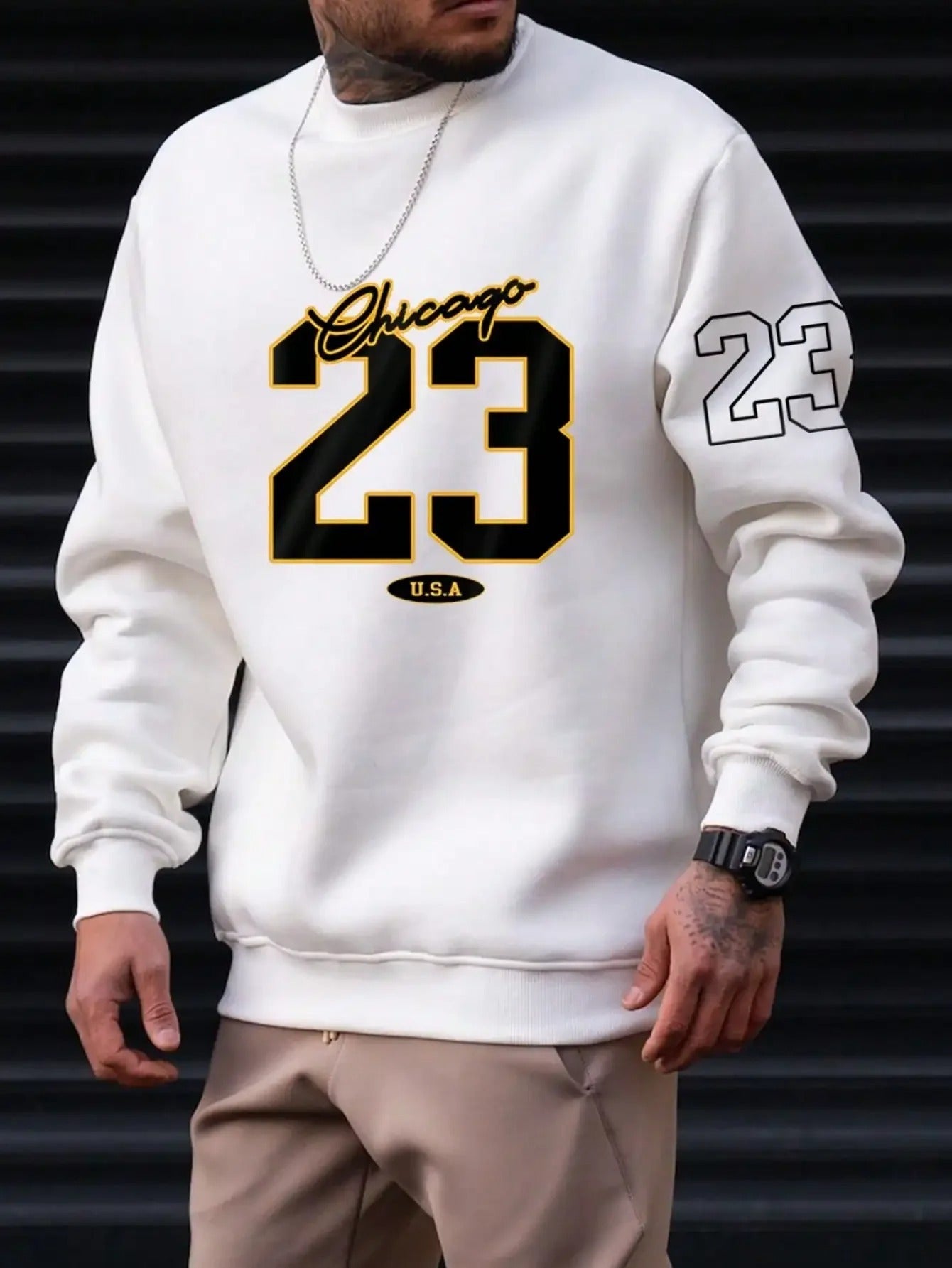 Warm Men’s Sweatshirt – Relaxed Crewneck, Fleece, Casual White 3D Changing Face Moving Picture Frame - Tophatter Daily Deals