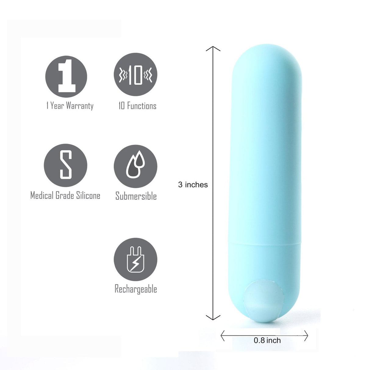 Maia Jessi Teal 7.6 cm Bullet Vibrator > Vibrators > Mini Vibrators - Tophatter Daily Deals