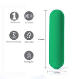 Maia Jessi (Emerald) – USB Rechargeable Bullet Vibrator 7.6 cm > Vibrators > Mini Vibrators - Tophatter Daily Deals