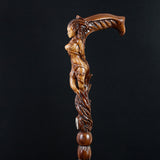 Forest fairy (dark) Artisan Intricate Detail Handcarved Cane Hand Carved Artisan - Tophatter Daily Deals