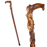 Forest fairy (dark) Artisan Intricate Detail Handcarved Cane Hand Carved Artisan - Tophatter Daily Deals