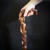 Forest fairy (dark) Artisan Intricate Detail Handcarved Cane Hand Carved Artisan - Tophatter Daily Deals