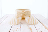 Foldable Bow Stripe Visor Straw Hats - Tophatter Daily Deals