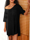 Pocketed V-Neck Short Sleeve Tee Dress Casual Dresses - Tophatter Daily Deals