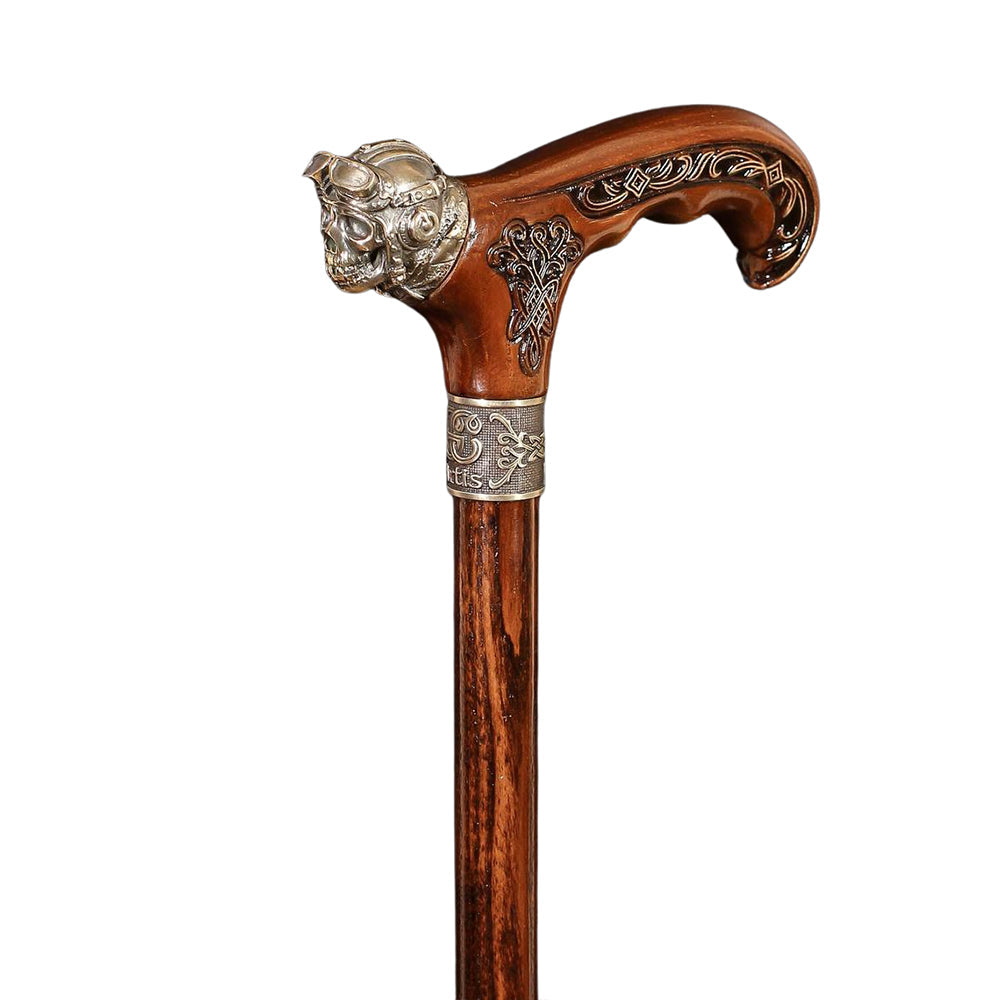 Pilot Aviator Skull Squadron: Bronze Casted Cane Hand Carved Artisan - Tophatter Daily Deals