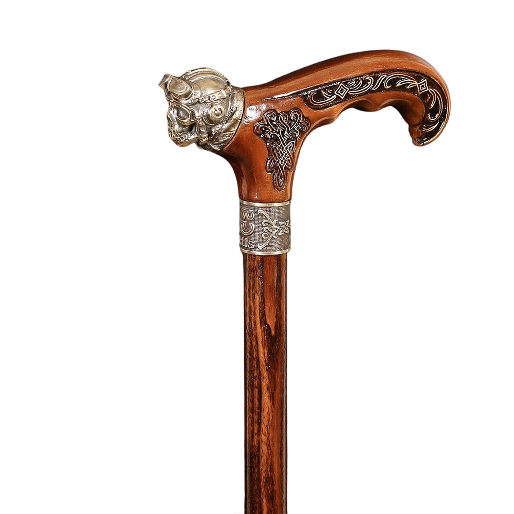 Pilot Aviator Skull Squadron: Bronze Casted Cane Hand Carved Artisan - Tophatter Daily Deals