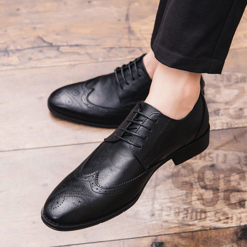 Business dress shoes with pointed toes Black 0 - Tophatter Daily Deals