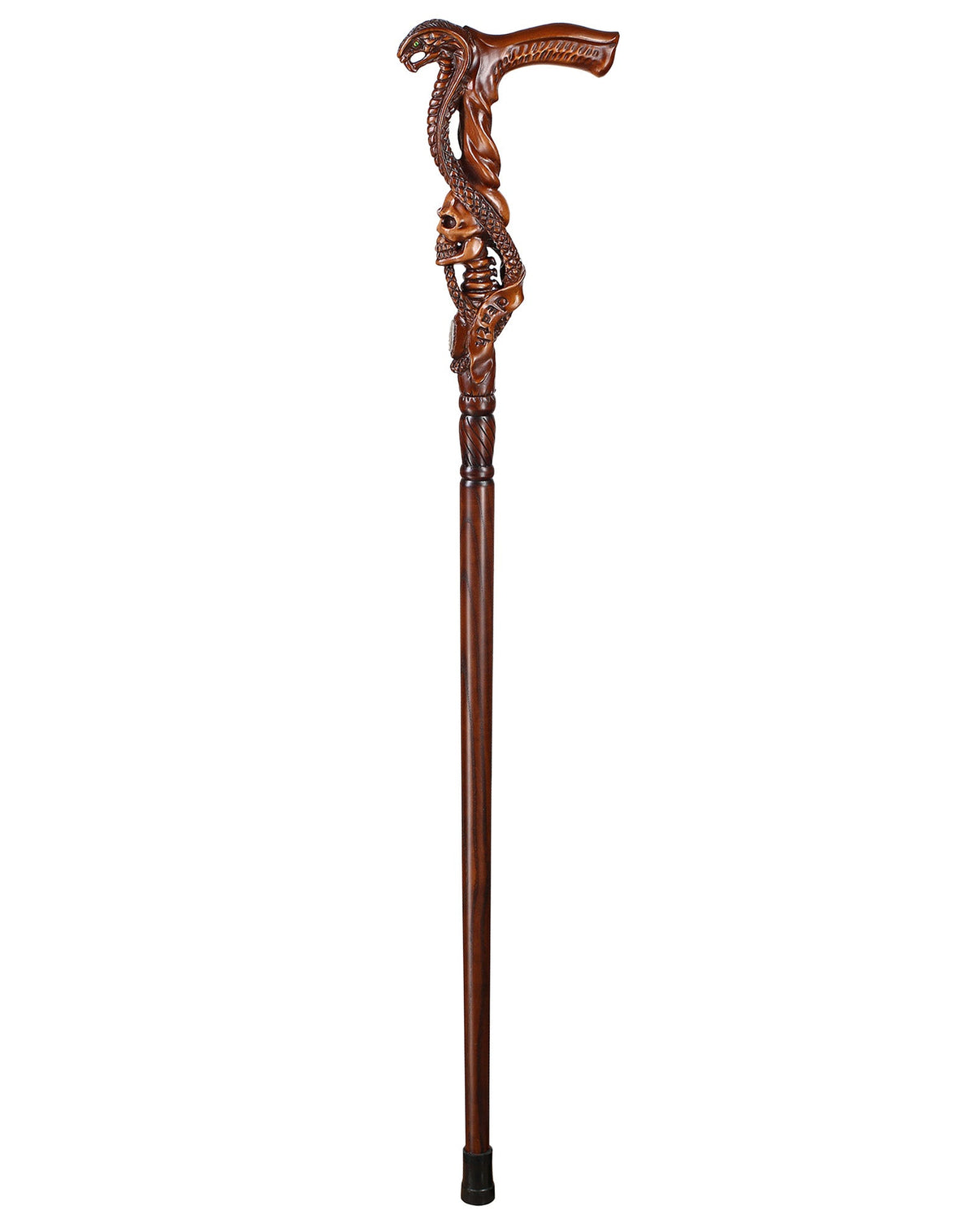 Cobra & Skull Encounter: Intricately Handcarved Artisan Cane Animal Handled Canes - Tophatter Daily Deals