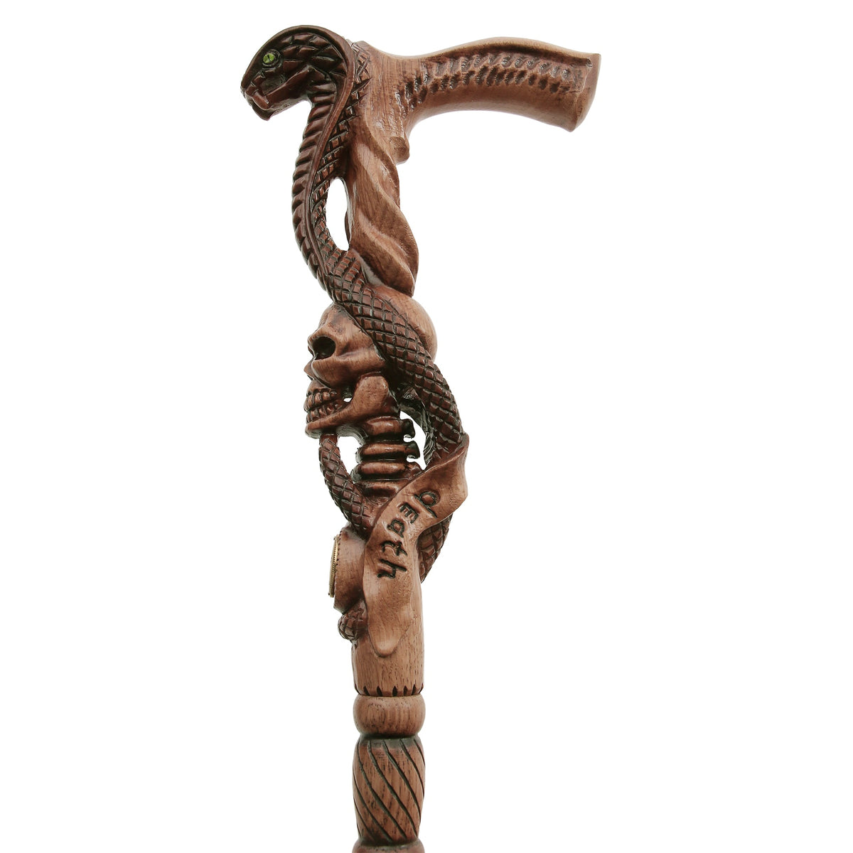 Cobra & Skull Encounter: Intricately Handcarved Artisan Cane Animal Handled Canes - Tophatter Daily Deals