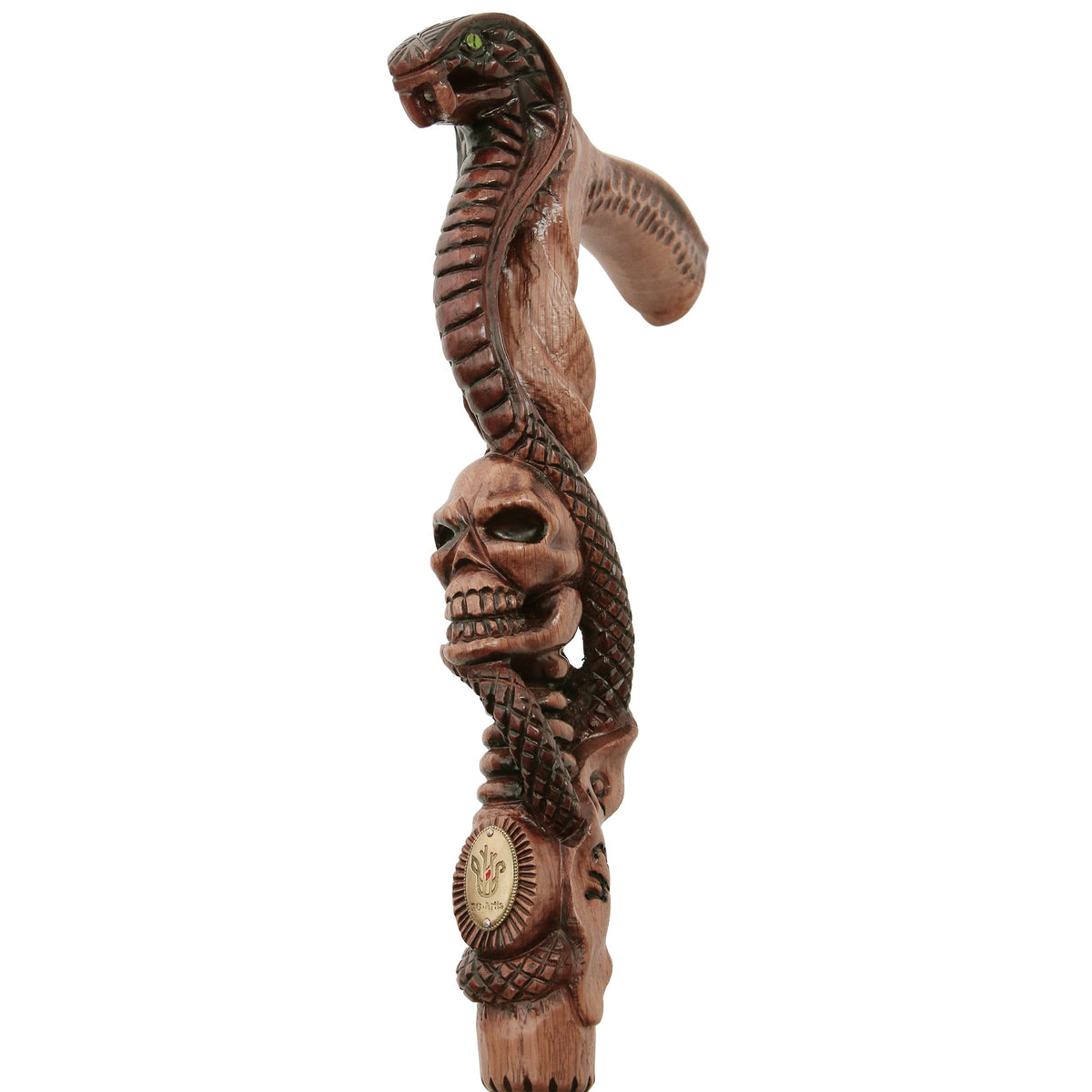 Cobra & Skull Encounter: Intricately Handcarved Artisan Cane Animal Handled Canes - Tophatter Daily Deals