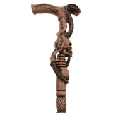Cobra & Skull Encounter: Intricately Handcarved Artisan Cane Animal Handled Canes - Tophatter Daily Deals