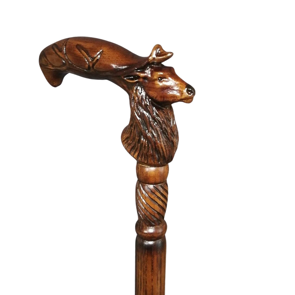 Deer Wolf Artisan Intricate Detail Hand-Carved Walking Cane Hand Carved Artisan - Tophatter Daily Deals