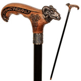 Ram Skull Casted Bronze: Artisan Intricate Detail Design Cane Hand Carved Artisan - Tophatter Daily Deals