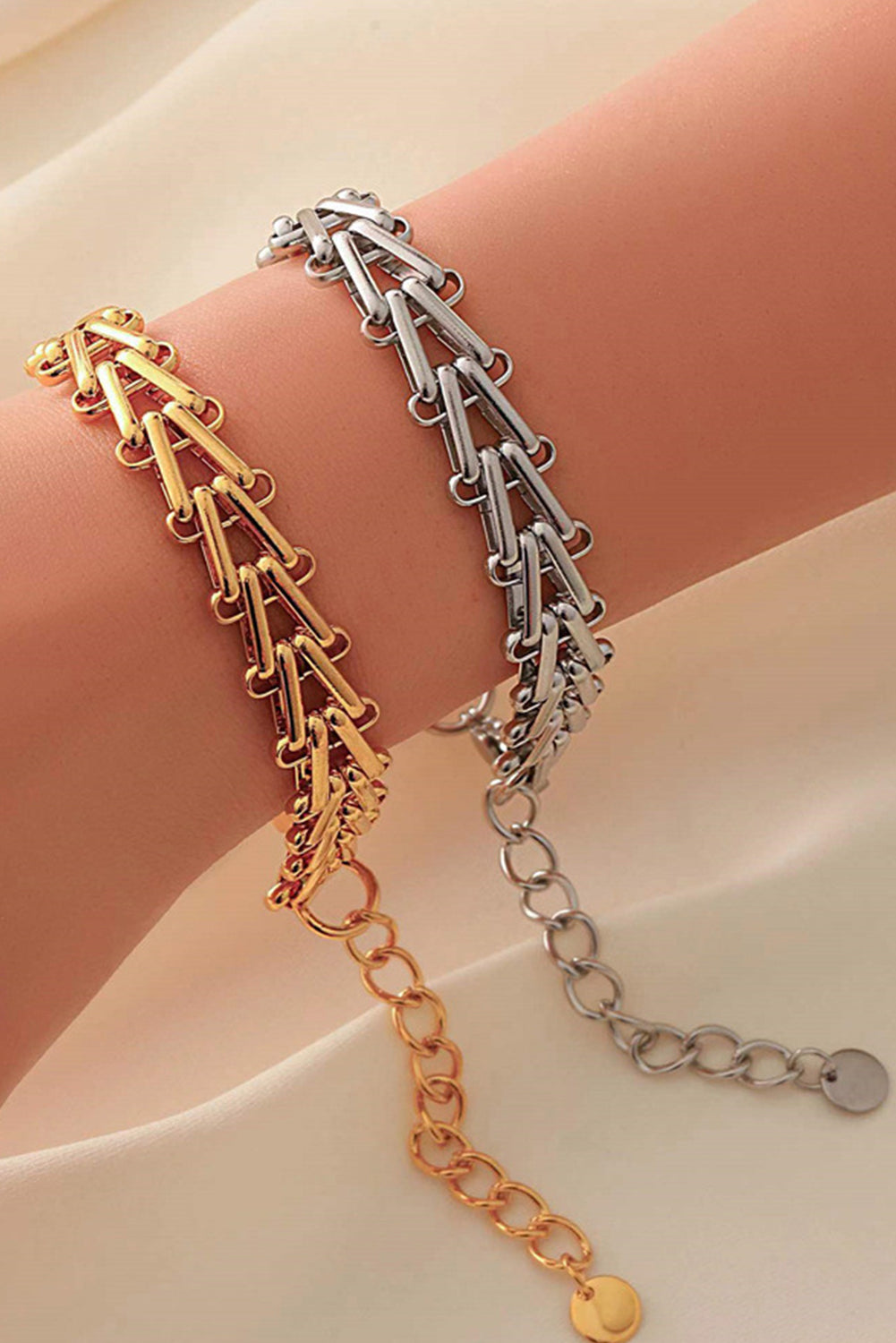 Gold Link Chain Minimalist Bracelet Bracelets - Tophatter Daily Deals