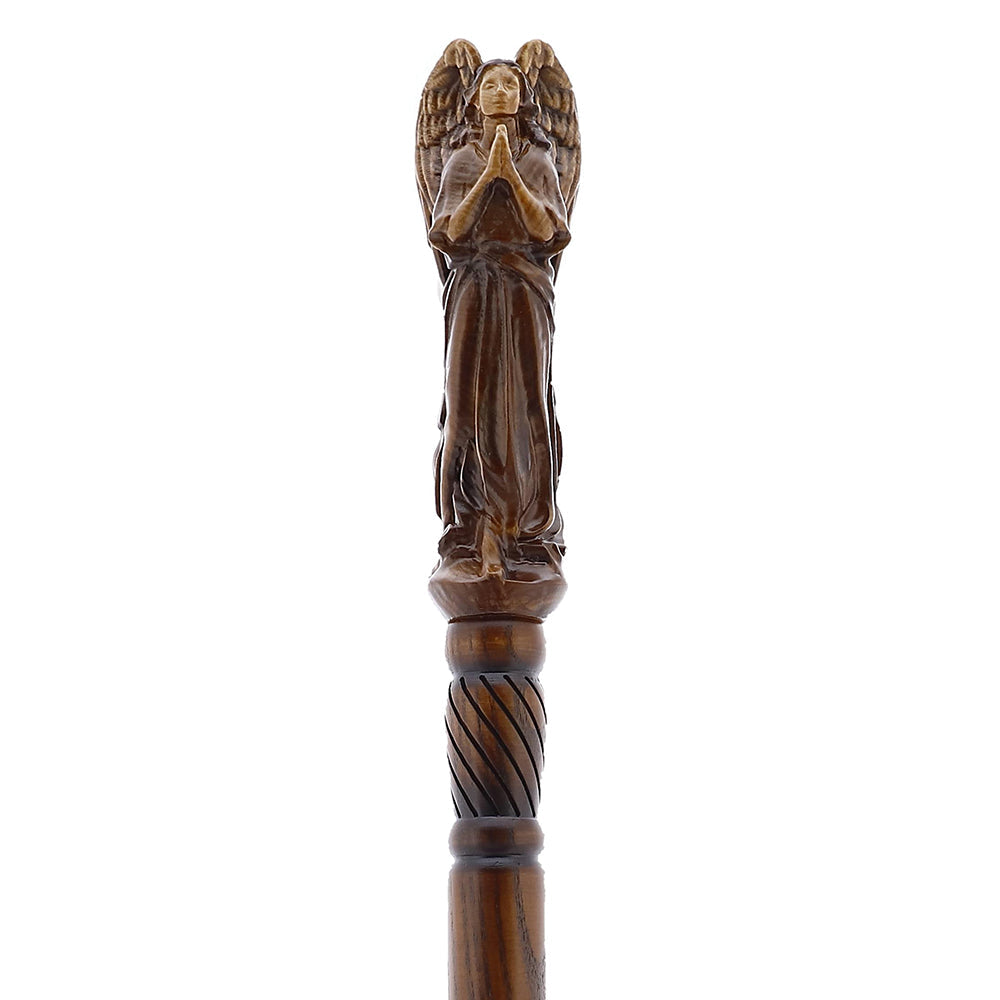 Praying Angel: Exquisite Artistry in Intricate Hand-Carved Cane Hand Carved Artisan - Tophatter Daily Deals