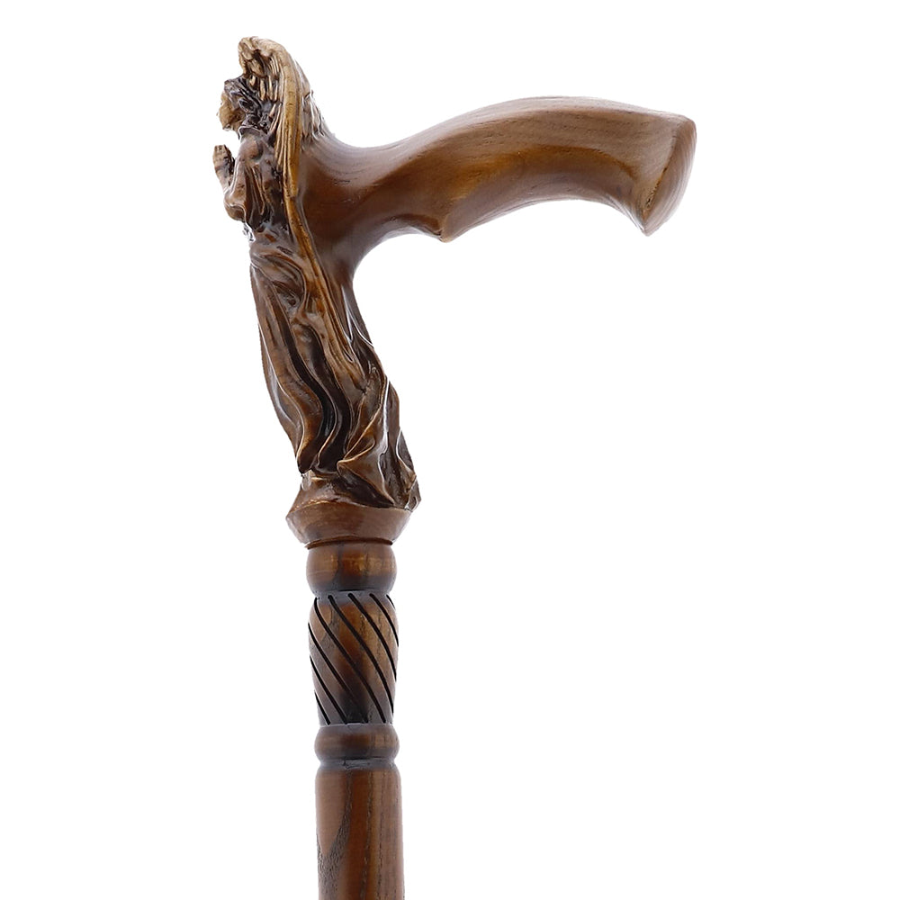 Praying Angel: Exquisite Artistry in Intricate Hand-Carved Cane Hand Carved Artisan - Tophatter Daily Deals
