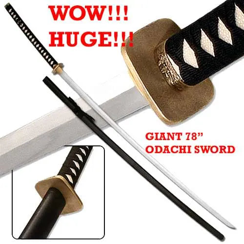 Japanese Nodachi Carbon Steel Giant 78 Inch Full Tang Sword - Tophatter Daily Deals