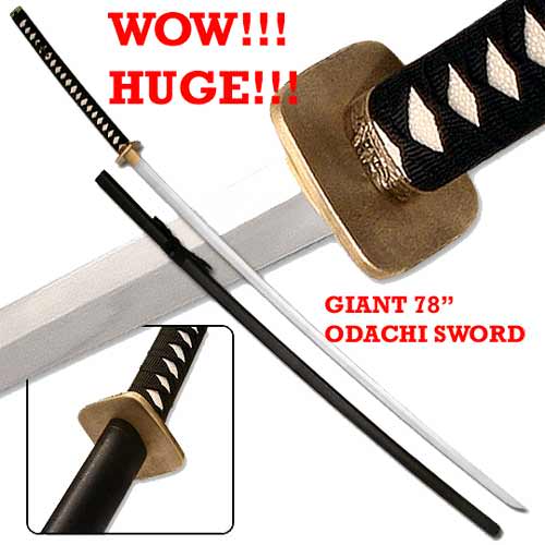 Japanese Nodachi Carbon Steel Giant 78 Inch Full Tang Sword Collectible Weapons - Tophatter Daily Deals