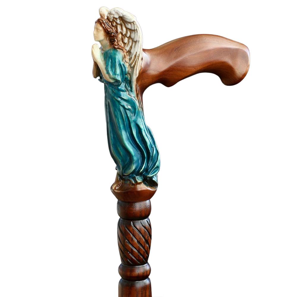Praying Angel: Exquisite Artistry in Intricate Hand-Carved Cane Hand Carved Artisan - Tophatter Daily Deals