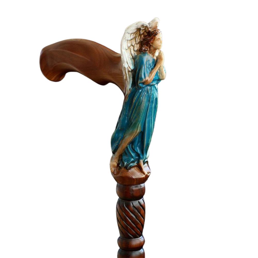 Praying Angel: Exquisite Artistry in Intricate Hand-Carved Cane Hand Carved Artisan - Tophatter Daily Deals