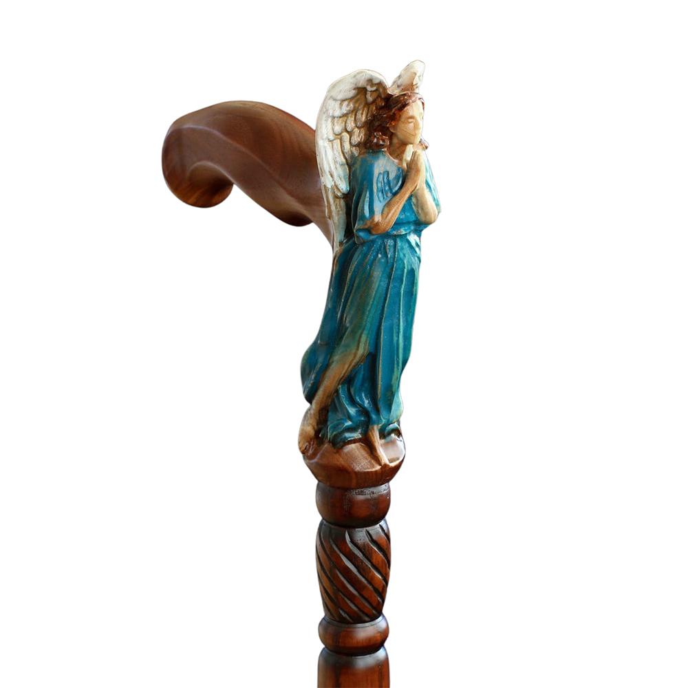 Praying Angel: Exquisite Artistry in Intricate Hand-Carved Cane Hand Carved Artisan - Tophatter Daily Deals