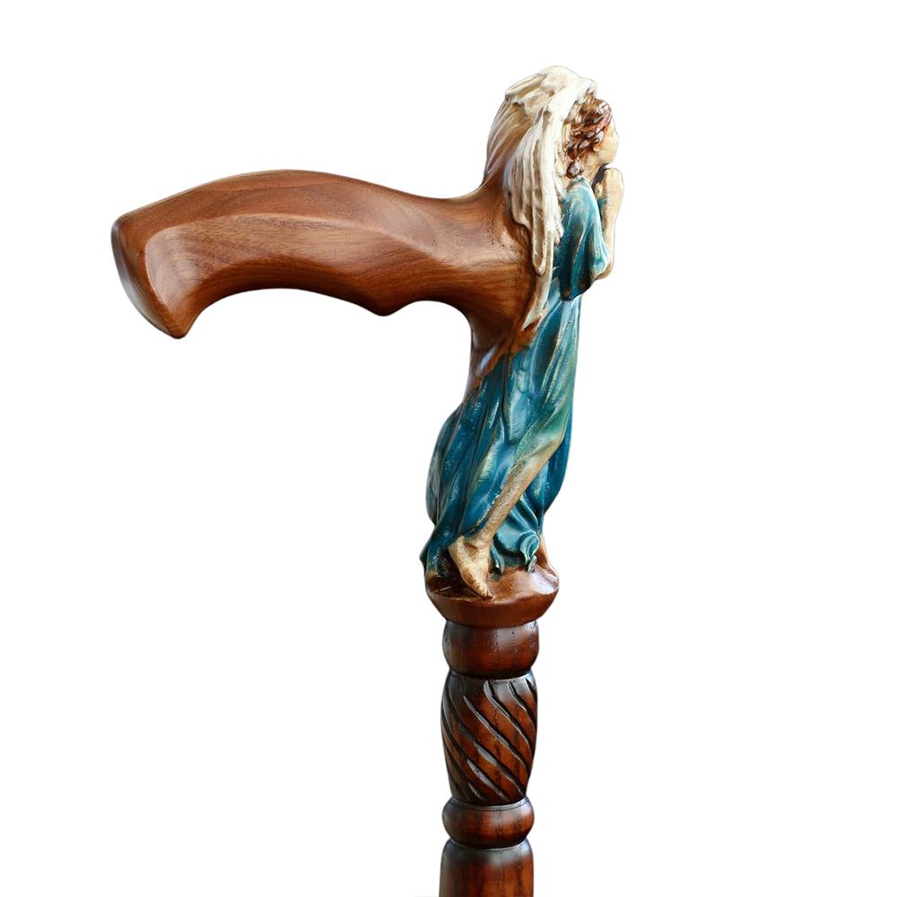 Praying Angel: Exquisite Artistry in Intricate Hand-Carved Cane Hand Carved Artisan - Tophatter Daily Deals